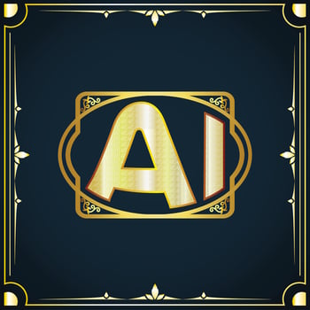Initial letter AI royal luxury logo template vector