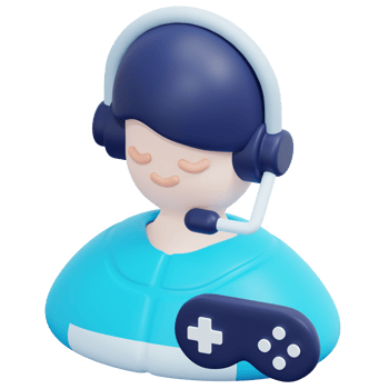 gamer 3d render icon illustration png