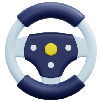 steering wheel 3d render icon illustration png