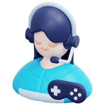 gamer 3d render icon illustration png