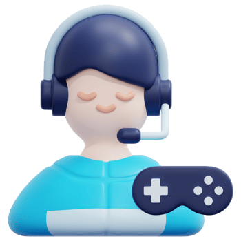 gamer 3d render icon illustration png
