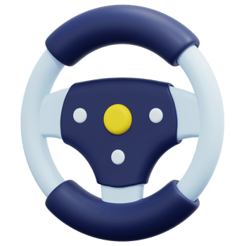 steering wheel 3d render icon illustration png