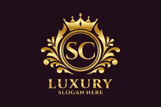 Initial SC Letter Royal Luxury Logo template in vector art for luxurious branding projects and other vector illustration.