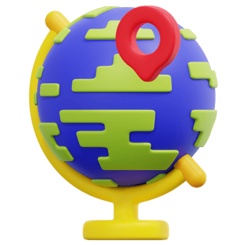 globe 3d render icon illustration png