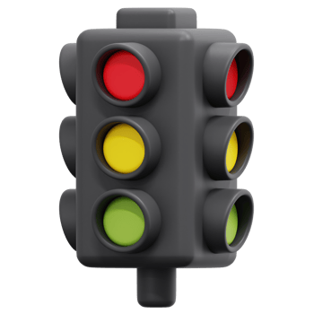 traffic lights 3d render icon illustration png