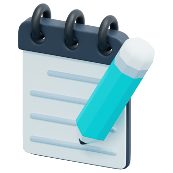notebook 3d render icon illustration png