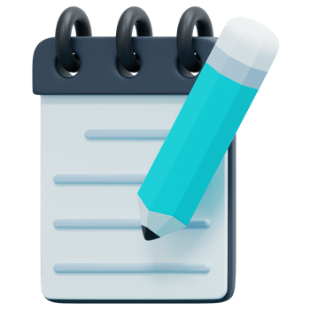 notebook 3d render icon illustration png