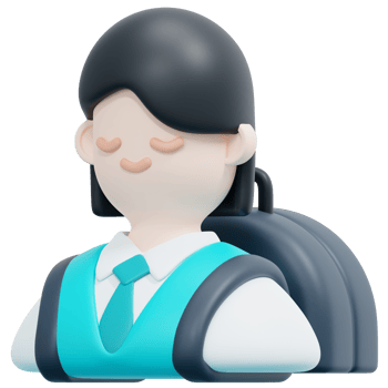 student 3d render icon illustration png