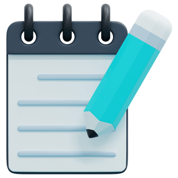 notebook 3d render icon illustration png