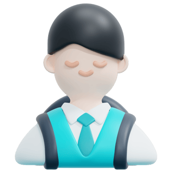 student 3d render icon illustration png
