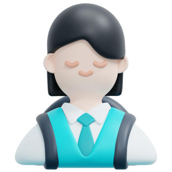 student 3d render icon illustration png