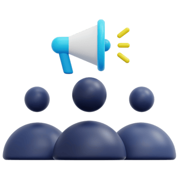 marketing team 3d render icon illustration png