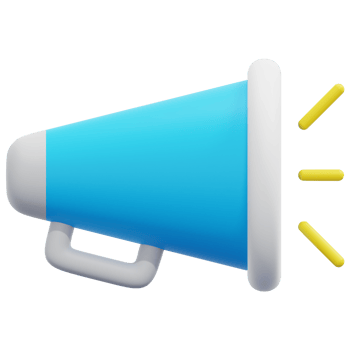 bullhorn 3d render icon illustration png