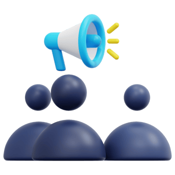 marketing team 3d render icon illustration png