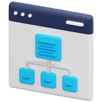 site map 3d render icon illustration png