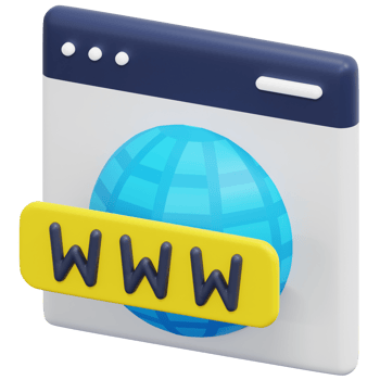 domain 3d render icon illustration png