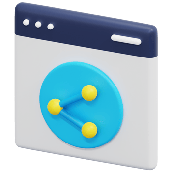 network 3d render icon illustration png