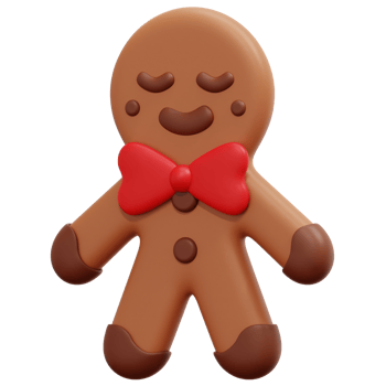 gingerbread 3d render icon illustration png