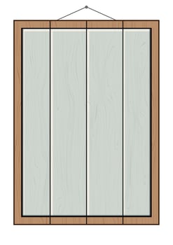 Realistic wood wall frame isolated on white background. Wood frame vector illustration