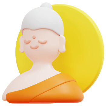 buddha 3d render icon illustration png