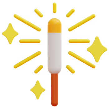 sparkler 3d render icon illustration png