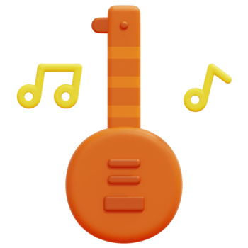 sitar 3d render icon illustration png