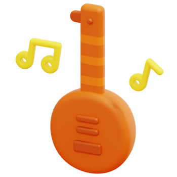 sitar 3d render icon illustration png