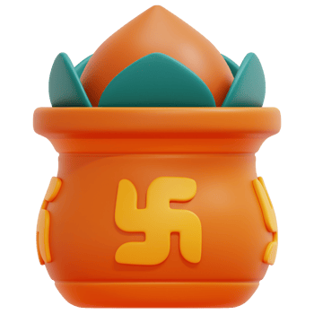 kumbh kalash 3d render icon illustration png