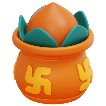 kumbh kalash 3d render icon illustration png