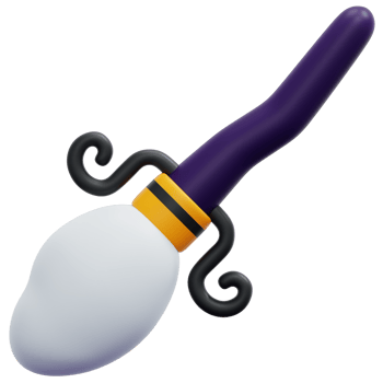 broomstick 3d render icon illustration png