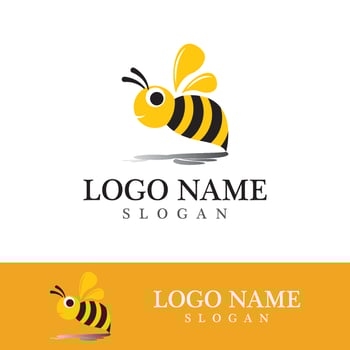 Bee logo vector icon illustration