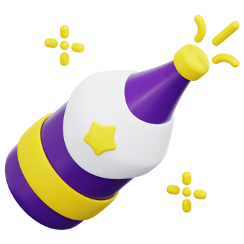 champagne 3d render icon illustration png