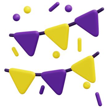 garland 3d render icon illustration png