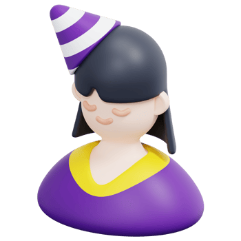girl 3d render icon illustration png