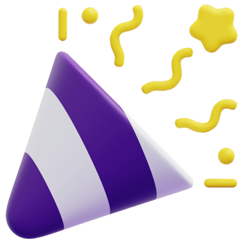 party popper 3d render icon illustration png