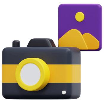 photo camera 3d render icon illustration png