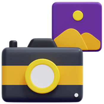 photo camera 3d render icon illustration png