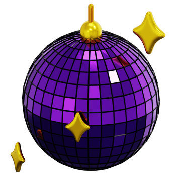 disco ball 3d render icon illustration png