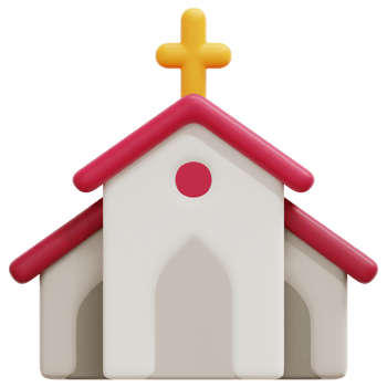 church 3d render icon illustration png