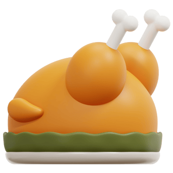 turkey 3d render icon illustration png