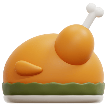 turkey 3d render icon illustration png