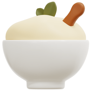 porridge 3d render icon illustration png
