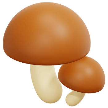 mushroom 3d render icon illustration png