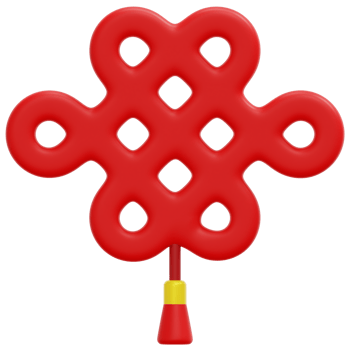 chinese knot 3d render icon illustration png
