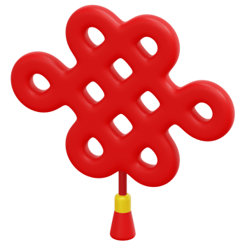 chinese knot 3d render icon illustration png