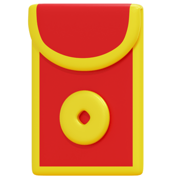 red envelope 3d render icon illustration png