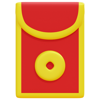 red envelope 3d render icon illustration png
