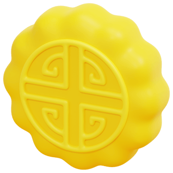 moon cake 3d render icon illustration png