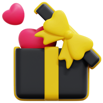 present 3d render icon illustration png