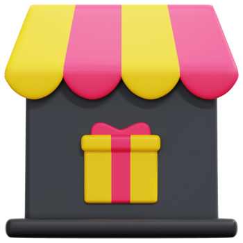 gift shop 3d render icon illustration png